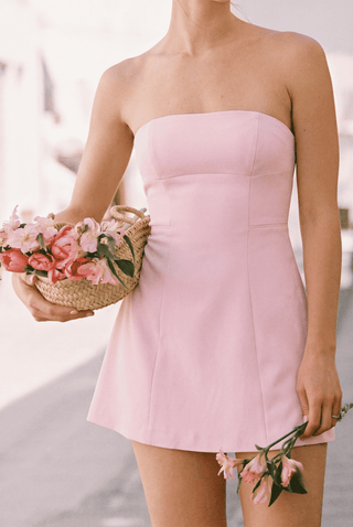 Crown Mini Dress – Baby Pink