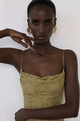 Roselle Gown – Olive Green
