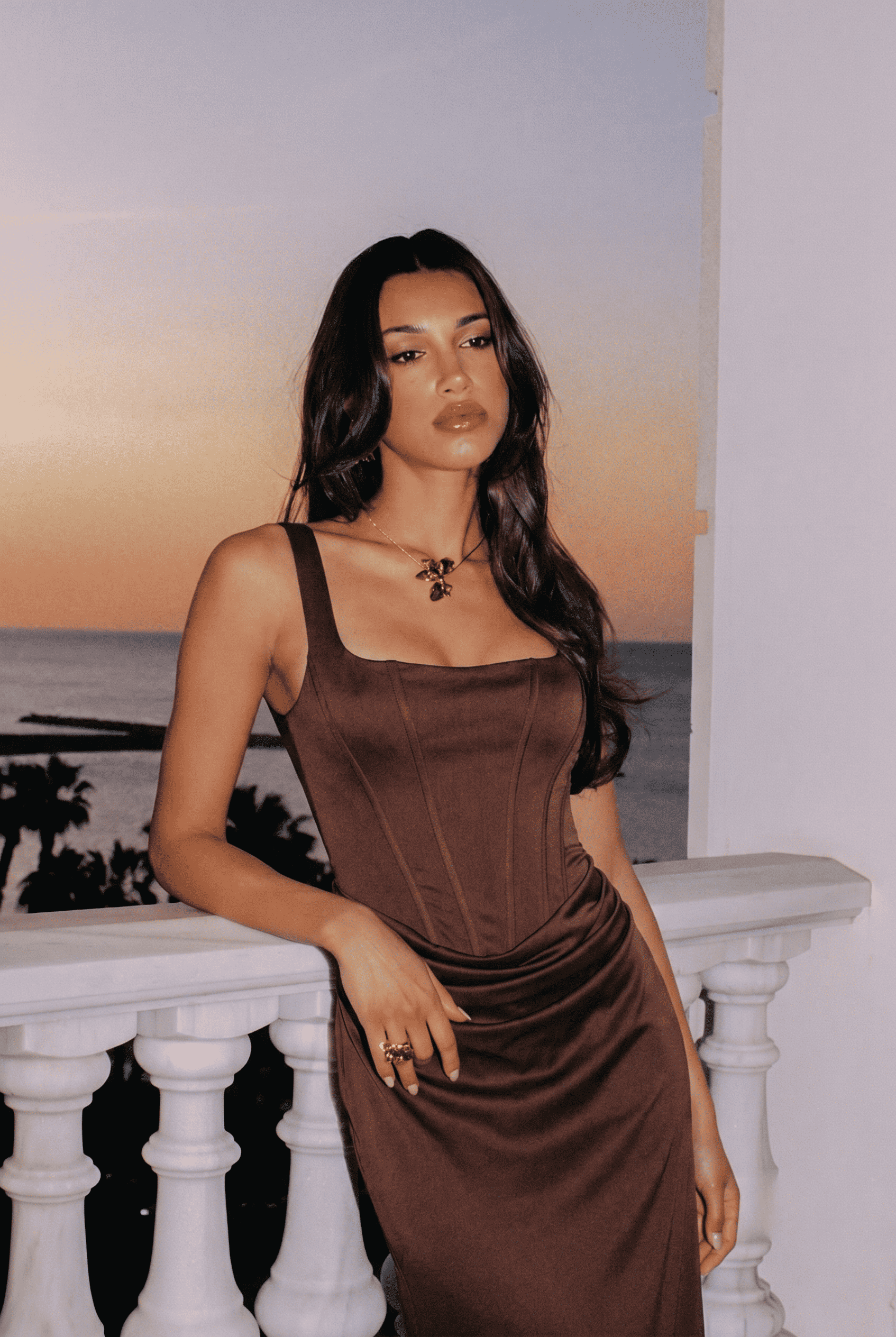 Chocolate Brown Corset Gown