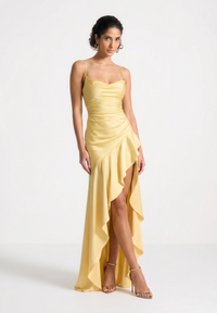 Solène Cascade Gown – Sunlit Citrine