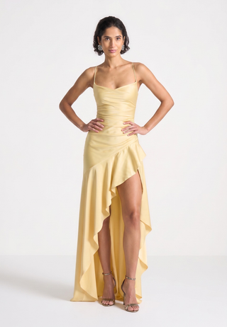 Solène Cascade Gown – Sunlit Citrine