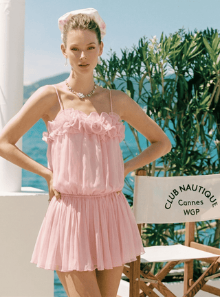 Fleurine Ruffle Dress – Rose Mist