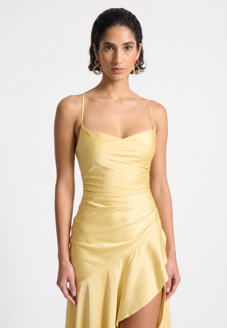 Solène Cascade Gown – Sunlit Citrine