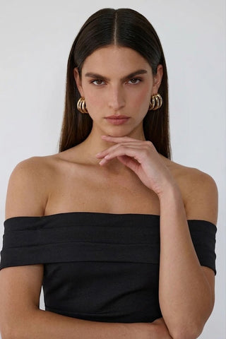 Marceline Slit Gown – Black