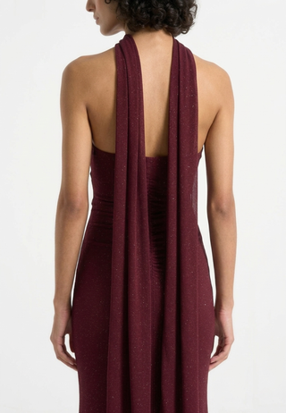 Elowen Scarf Gown – Red Sparkle