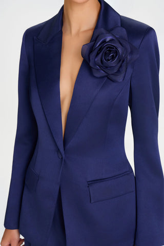 Elara Fluid Tailored Trousers – Midnight Navy