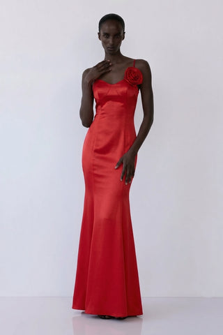 Carmine Gown – Flame Red