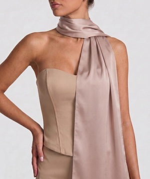 Lustre Wrap Scarf – Soft Taupe