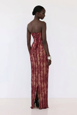 Siana Maxi Dress – Burgundy