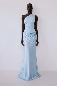 Sadina One-Shoulder Maxi Dress – Light Blue