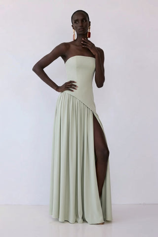 Calanthe Sculpted Scarf Gown – Mint Mist