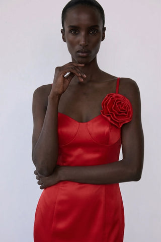 Carmine Gown – Flame Red