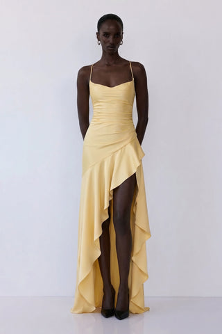 Solène Cascade Gown – Sunlit Citrine