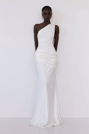 Sadina One-Shoulder Maxi Dress – Ivory