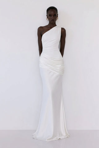 Sadina One-Shoulder Maxi Dress – Ivory