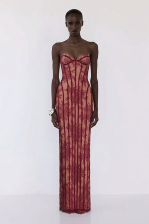 Siana Maxi Dress – Burgundy