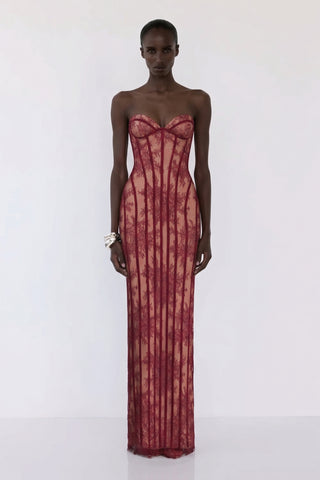 Siana Maxi Dress – Burgundy