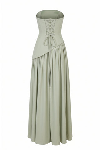 Calanthe Sculpted Scarf Gown – Mint Mist
