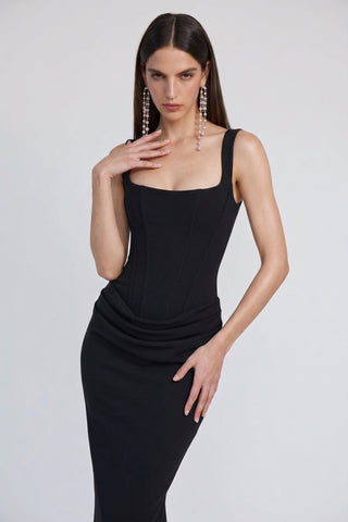 Nocturne Corset Gown – Midnight Black