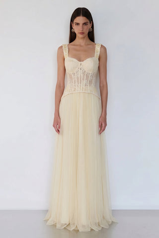Celeste Romantic Corseted Dress – Buttercream Glow