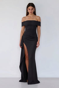 Marceline Slit Gown – Black