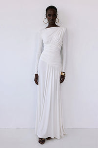Amara Draped Gown – Ivory