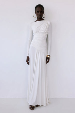 Amara Draped Gown – Ivory