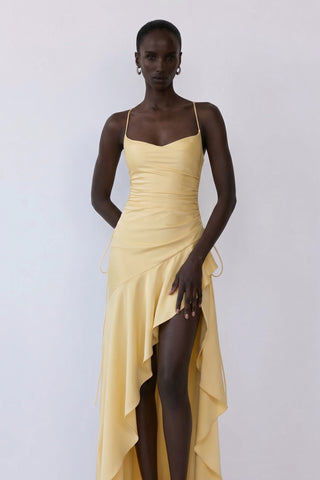Solène Cascade Gown – Sunlit Citrine