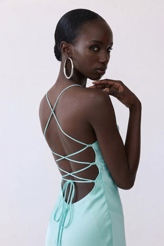 Solène Cascade Gown – Light Aqua