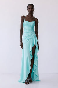 Solène Cascade Gown – Light Aqua