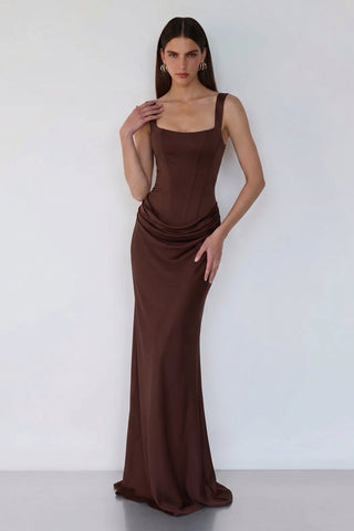 Nocturne Corset Gown – Mocha Eclipse