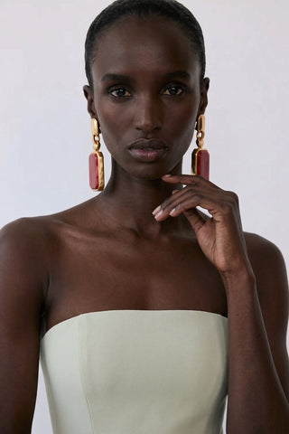 Calanthe Sculpted Scarf Gown – Mint Mist