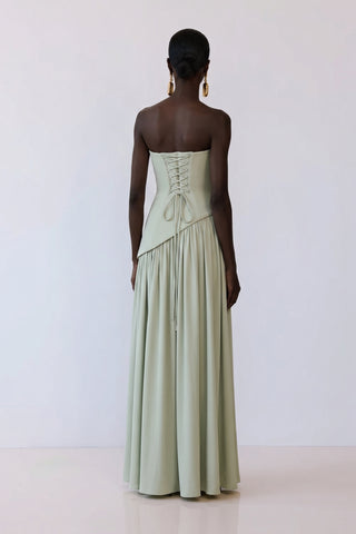 Calanthe Sculpted Scarf Gown – Mint Mist