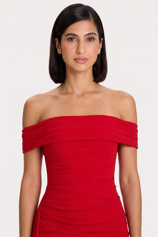 Marceline Slit Gown – Crimson Flame
