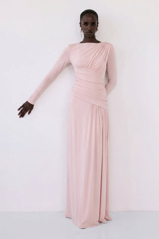 Amara Draped Gown – Blush