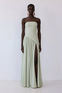 Calanthe Sculpted Scarf Gown – Mint Mist