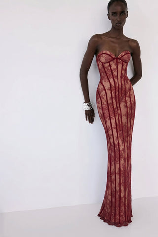Siana Maxi Dress – Burgundy
