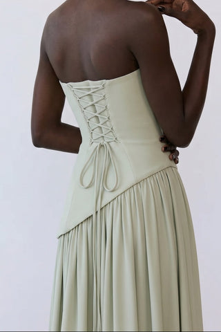 Calanthe Sculpted Scarf Gown – Mint Mist