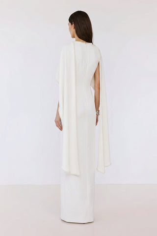 Noura Cape Dress – Ivory Grace
