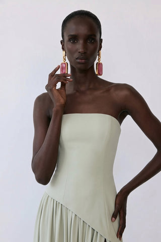 Calanthe Sculpted Scarf Gown – Mint Mist