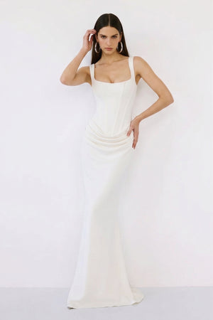 Nocturne Corset Gown – White