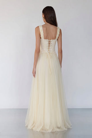 Celeste Romantic Corseted Dress – Buttercream Glow
