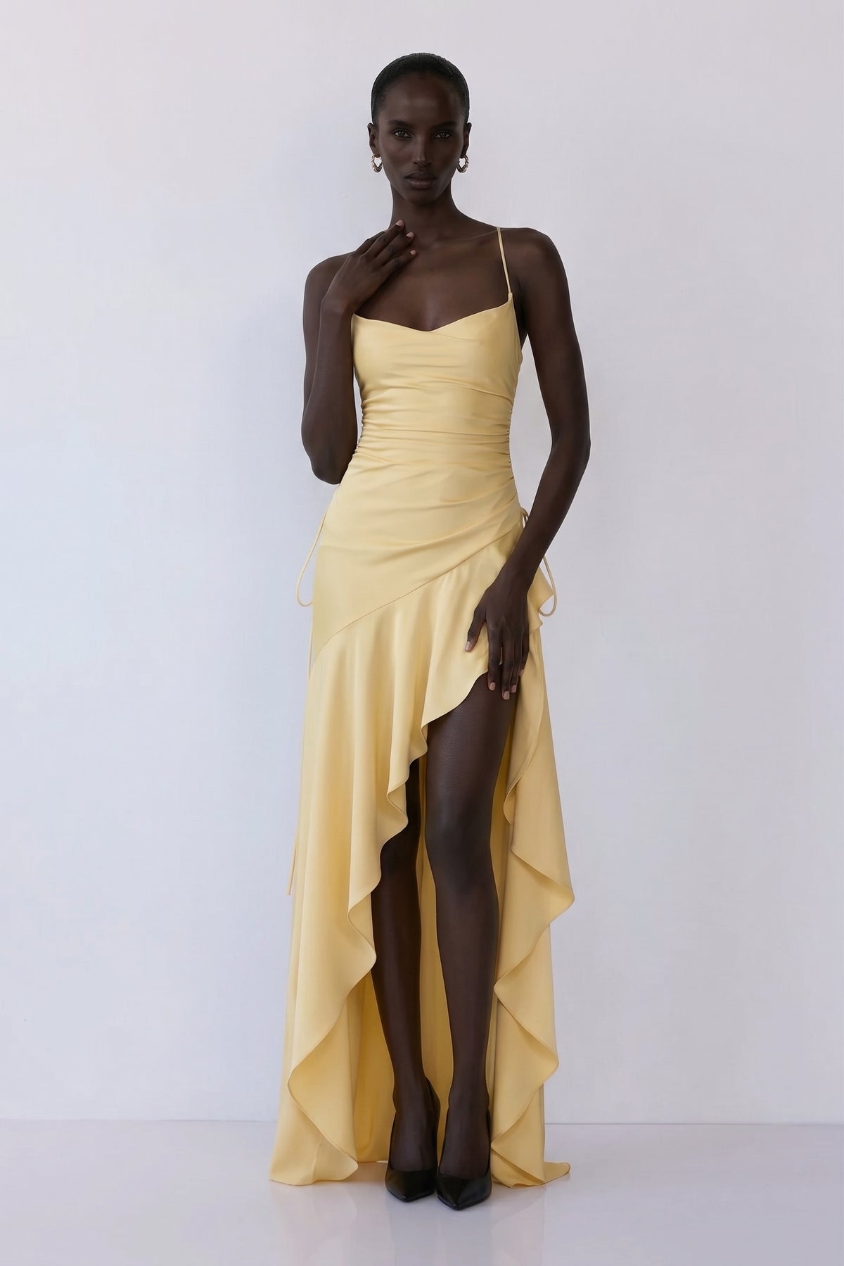 Solène Cascade Gown – Sunlit Citrine