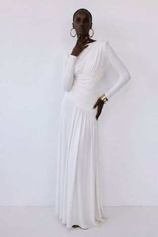 Amara Draped Gown – Ivory