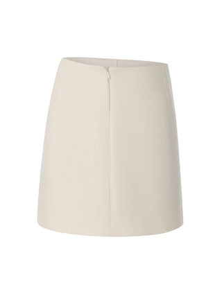 Colette Tailored Mini Skirt – Ivory Pearl