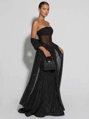 Astryx Sparkle Gown – Black