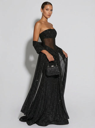 Velina Noir Astryx Sparkle Gown in black – gown product photo
