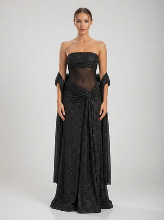 Astryx Sparkle Gown – Black