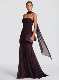 Aurelia Veil Gown – Plum