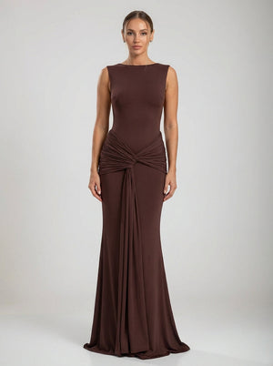 Calista Gown – Mocha Eclipse
